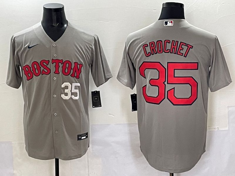 Men Boston Red Sox #35 Crochet Grey Game 2025 Nike MLB Jersey style 006->boston red sox->MLB Jersey